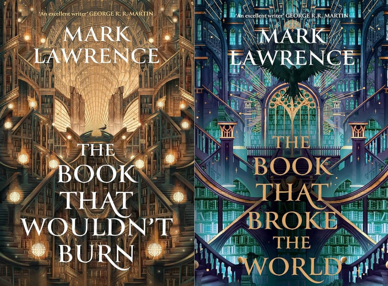 SIGNED FIRST EDITION SET: The Book That Wouldn’t Burn/Broke The World (Library Trilogy) - Mark Lawrence