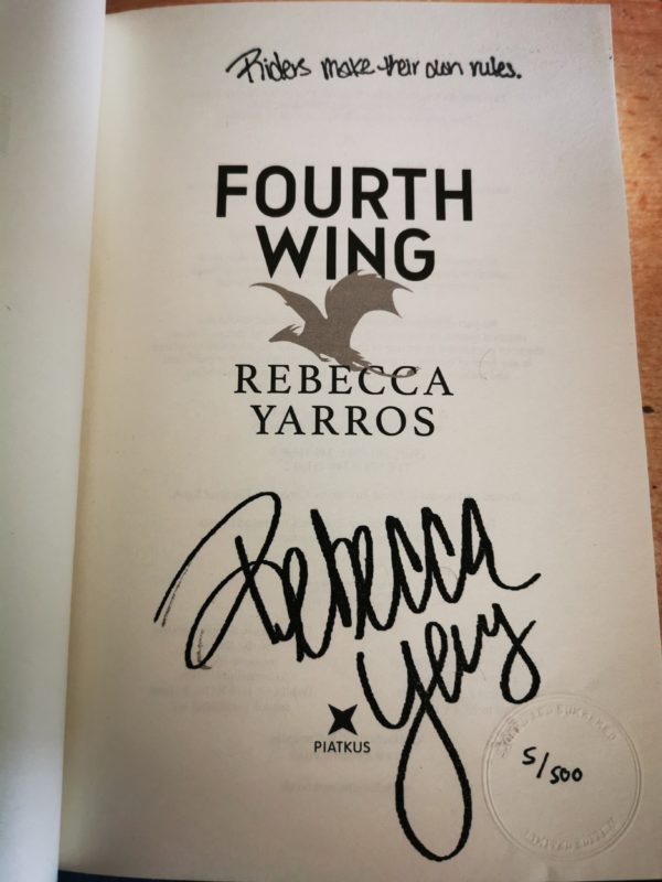 STAMP SIGNED/LINED NUMBERED EDITION: Fourth Wing– Rebecca Yarros - Image 3